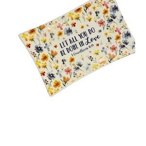 Inspirational Floral Tray with Quote